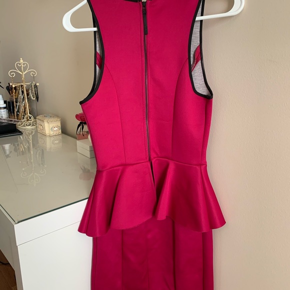 Hot pink peplum dress - Picture 2 of 2